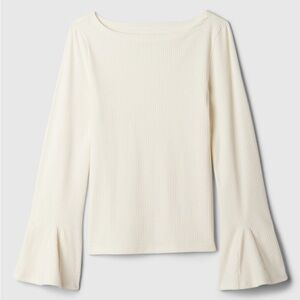 Gap Ribbed Boatneck Bell Sleeve T-Shirt